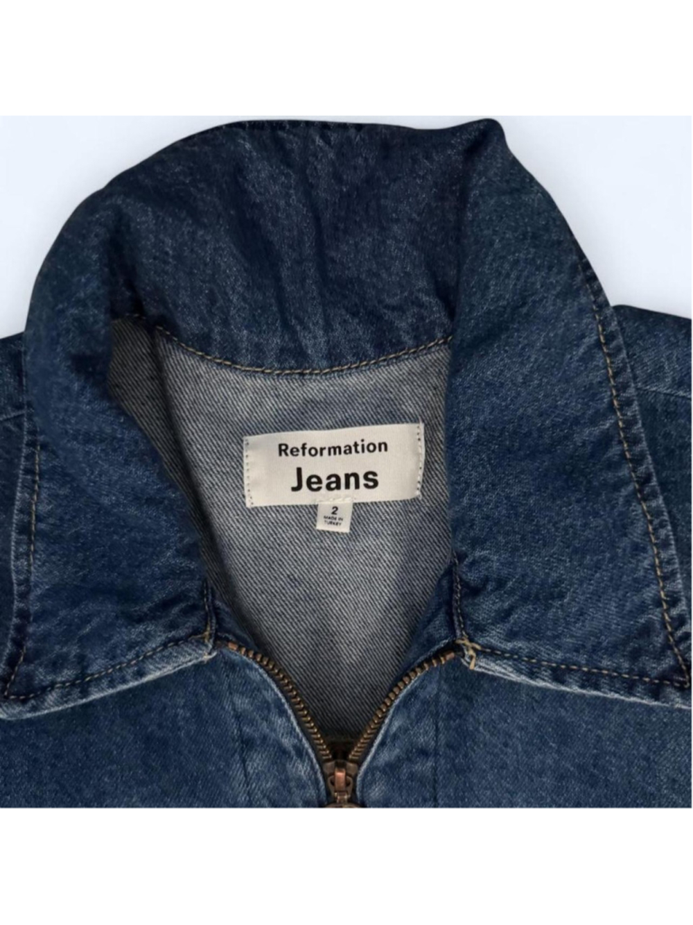 Reformation JEANS Loeb Denim Mini Dress - Size 2 - Picture 4 of 5